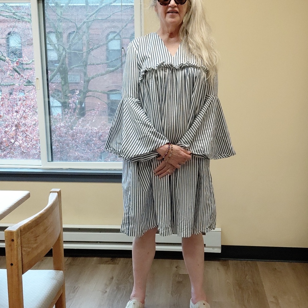 ASOS Blue and White Striped Midi Dress - Picture 13 of 14